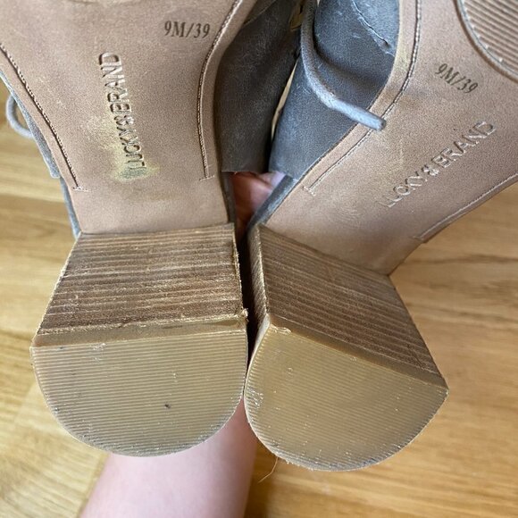 Lucky Brand Tafia Brindle Lace Up Block Heel Sandals - Picture 10 of 12